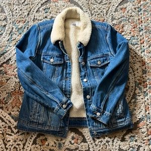 Sherpa lined denim jacket